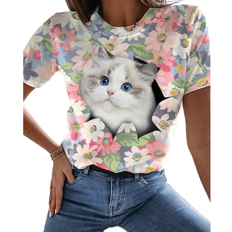 Tshirt Wanita Fashion Musim Panas Tshirt Lengan Pendek Cetak 3D Digital Atasan Leher Bulat Kucing Lucu Longgar dan Nyaman 220613
Tshirt Wanita Fashion Musim Panas Tshirt Lengan Pendek Cetak 3D Digital Atasan Leher Bulat Kucing Lucu Longgar dan Nyaman 220613