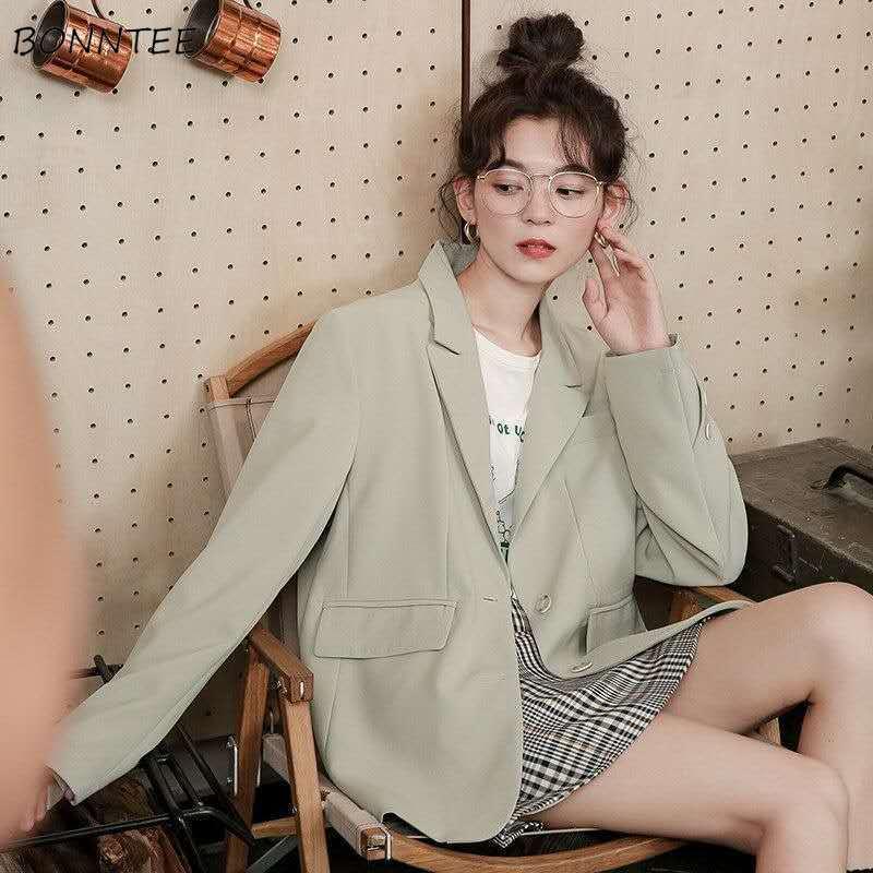 Women' Suits & Blazers Women Solid Casual Loose Autumn Outwear Office Ladies Button Notched Single Breasted Korean Style Elegant Fashion Si, Black
Women' Suits & Blazers Women Solid Casual Loose Autumn Outwear Office Ladies Button Notched Single Breasted Korean Style Elegant Fashion Si, Black