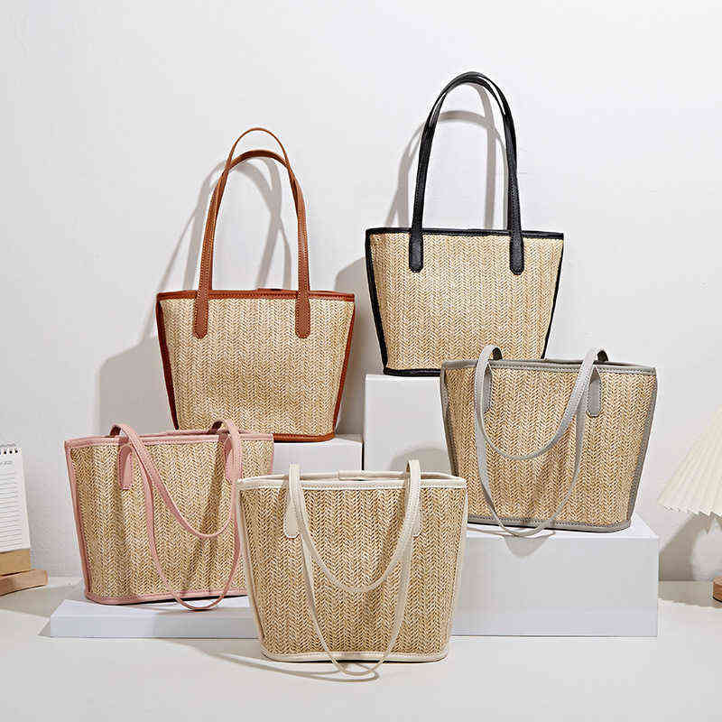 Ins New Woven Bag Fashion One Shoulder Straw Woven Bag Leisure Tote Women's Bucket 220614, Black
Ins New Woven Bag Fashion One Shoulder Straw Woven Bag Leisure Tote Women's Bucket 220614, Black
