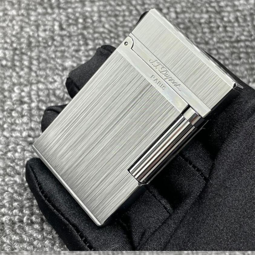 ST lighter bright sound gift with adapter luxury men accessories gold silver pattern for boyfriend gift 111912185s