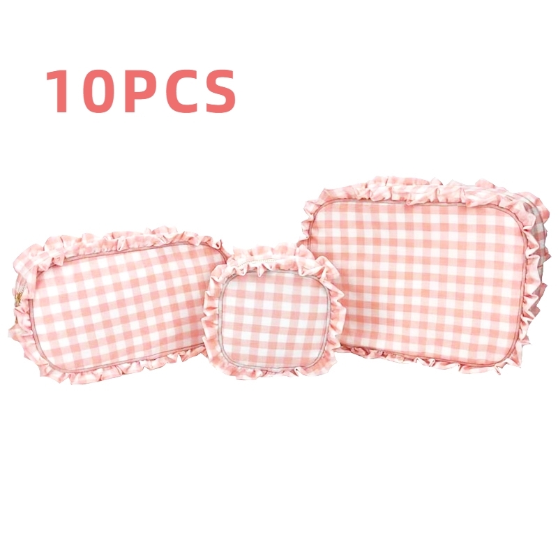 10PCS Ruffle Plaid Cosmetic Bag Letter Patch Personalized Nylon Pouch Toiletry Chenille Makeup W220402, Blue
10PCS Ruffle Plaid Cosmetic Bag Letter Patch Personalized Nylon Pouch Toiletry Chenille Makeup W220402, Blue
