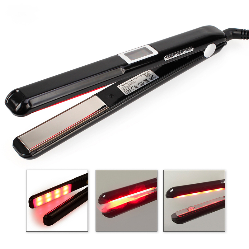 Hair Flat Irons Ultrasonic Infrared Cold Care Iron Keratin Treatment for Frizzy Recovers the Damaged Straightener 220602