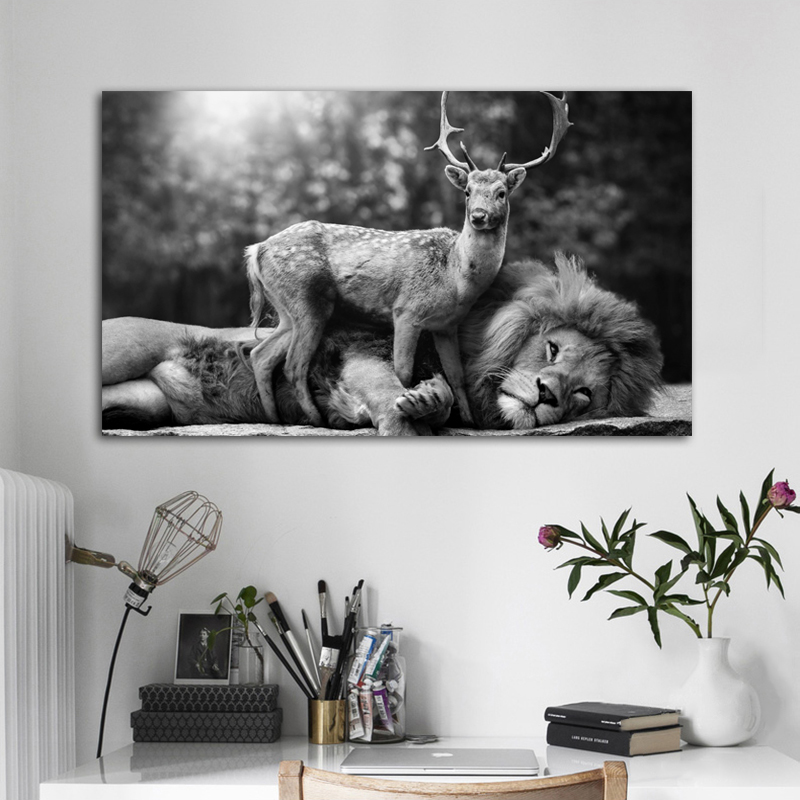 Black And White Lion Deer Pictures Animal Lying Ground Canvas Painting Wall Art For Living Room Posters And Prints
Black And White Lion Deer Pictures Animal Lying Ground Canvas Painting Wall Art For Living Room Posters And Prints