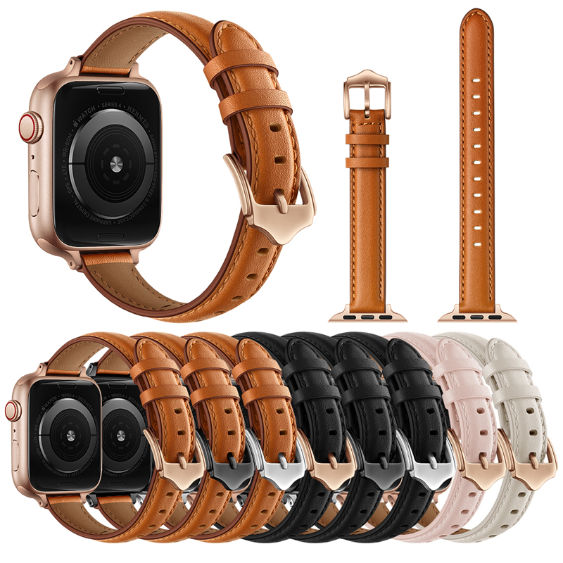 

Smart Watch Band For Apple Watch Strap 45mm 44mm Men Leather Watch Band Compatible For iWatch Series 1 2 3 4 5 6 7 8 SE Women Wristbands 38mm 40mm