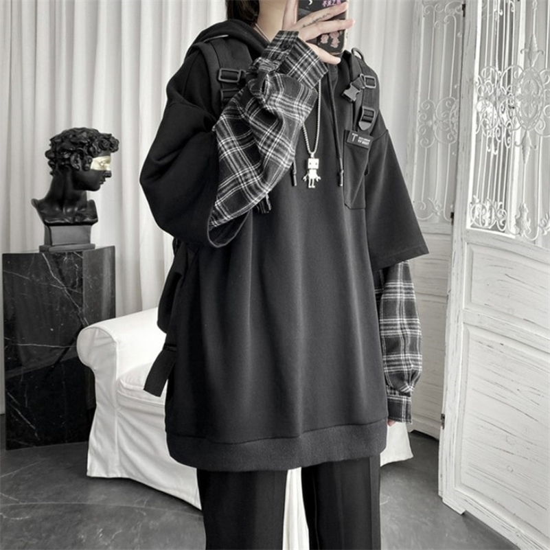 Y2K Vintage Oversized Hoodie Women Streetwear Sweatshirt Punk Long Sleeve Pullovers Korean Grunge Plaid Splice Female 220813, Black
Y2K Vintage Oversized Hoodie Women Streetwear Sweatshirt Punk Long Sleeve Pullovers Korean Grunge Plaid Splice Female 220813, Black