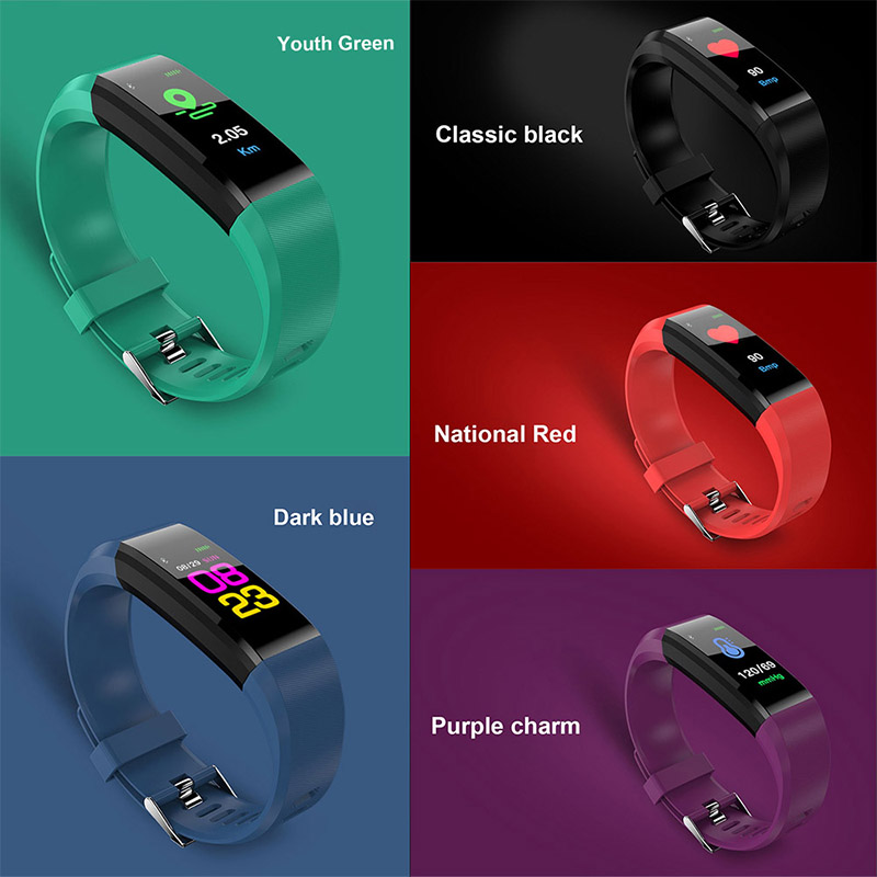 Heart Rate Fit Bit Wristbands 115plus Smartwatch Smart Band 115 Plus TFT Color Screen Watch Bracelet 115 Plus6092552