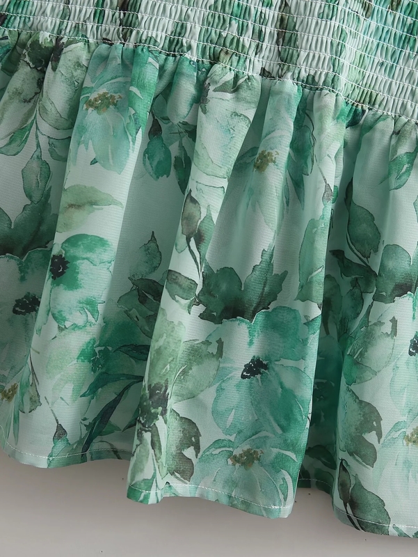 Foridol V Neck Chiffon Bodycon Midi Green Dress Women Long Sleeve Transparent Elegant Ruffles Summer Long Dress Drop 220511