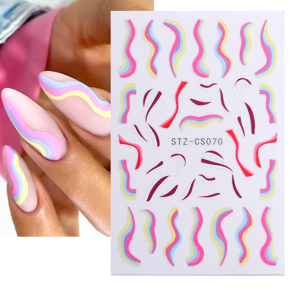 Pop striped cow nail patch Colored stripe Nails Sticker Transfer Decals, Mixed send
Pop striped cow nail patch Colored stripe Nails Sticker Transfer Decals, Mixed send