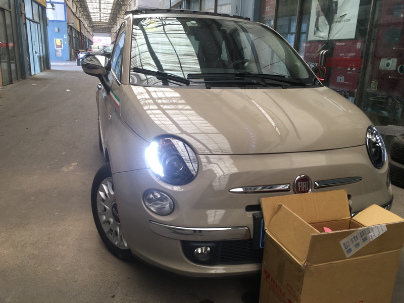 Car Styling Head Lamp for Fiat 500 Headlights 2011-2014 Fiat500 LED Headlight DRL Hid Bi Xenon Auto Accessories