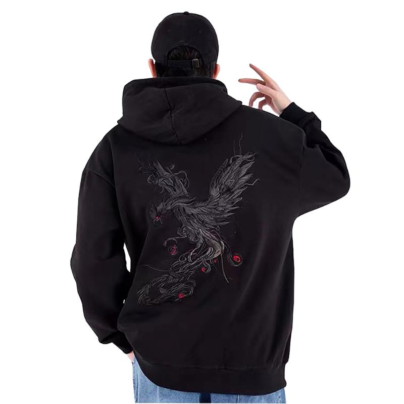 Men' Hoodies & Sweatshirts Japanese Streetwear Hoodie For Men Phoenix King Embroidery Hooded Sweatshirt, Black
Men' Hoodies & Sweatshirts Japanese Streetwear Hoodie For Men Phoenix King Embroidery Hooded Sweatshirt, Black