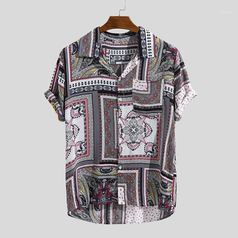 Feitong Vintage Ethnic Printed Men Shirt Turn Down Collar Short Sleeve Loose Casual Beach Shirts Men's Clothing Camisa Masculina, Green
Feitong Vintage Ethnic Printed Men Shirt Turn Down Collar Short Sleeve Loose Casual Beach Shirts Men's Clothing Camisa Masculina, Green