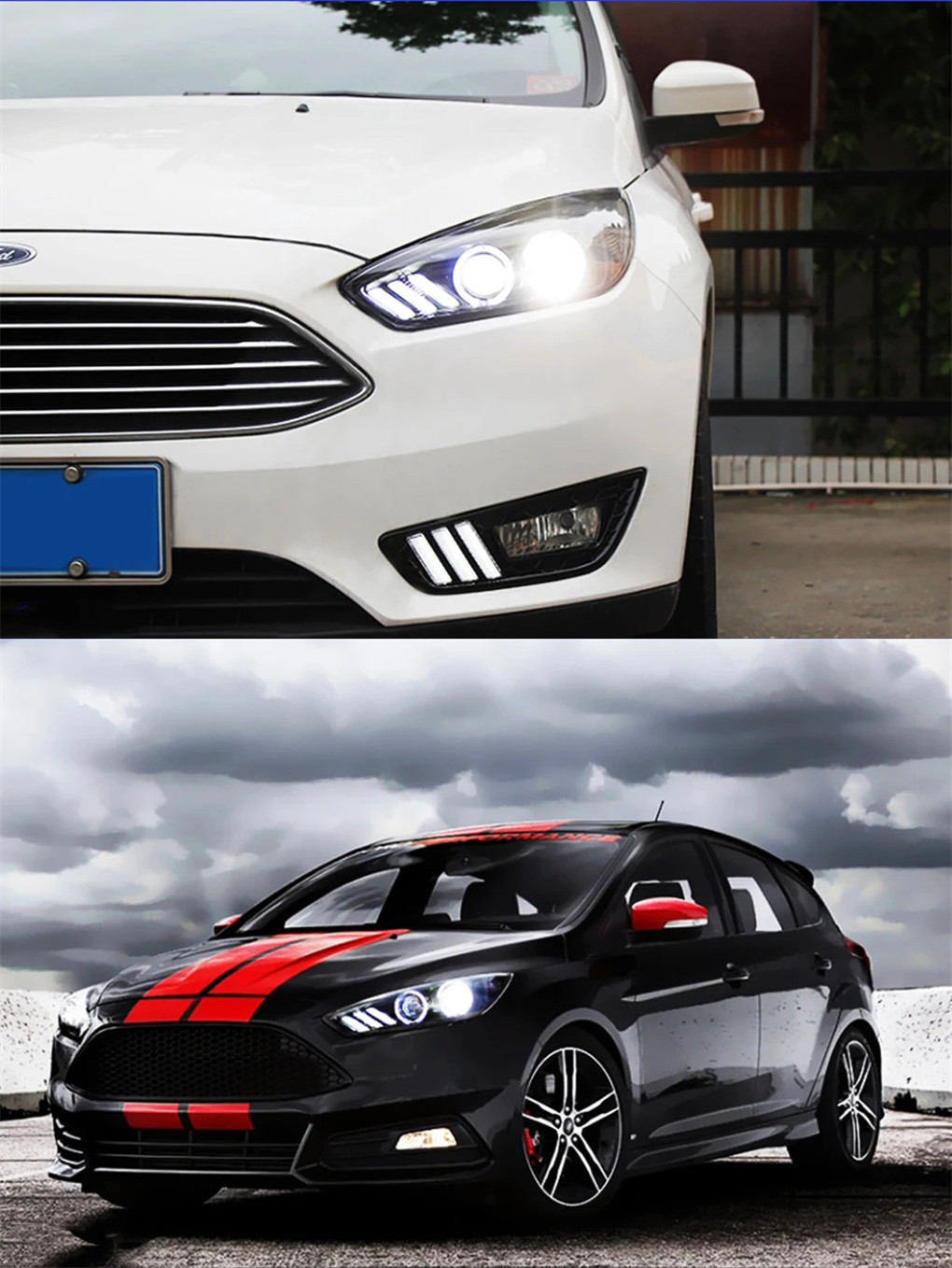Head Lamp For Ford Focus LED Headlight 20 15-20 18 Car Running Light High Beam Headlights Angel Eye Front Lights