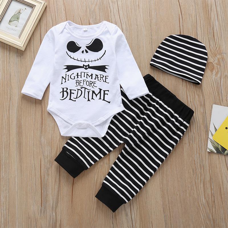 Clothing Sets Halloween Born Baby Clothes Set 0-24M Infant Boy Letter NightMare Jumpsuit Striped Pants Hat 3PCS OutfitsClothing, Single hat
Clothing Sets Halloween Born Baby Clothes Set 0-24M Infant Boy Letter NightMare Jumpsuit Striped Pants Hat 3PCS OutfitsClothing, Single hat
