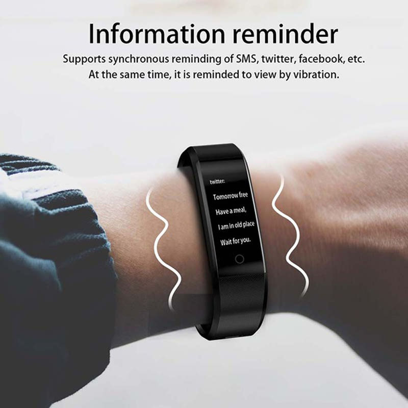 Heart Rate Fit Bit Wristbands 115plus Smartwatch Smart Band 115 Plus TFT Color Screen Watch Bracelet 115 Plus6092552