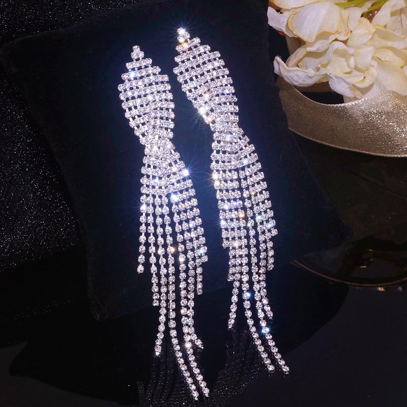 Dangle & Chandelier Trendy Full Rhinestone Long Tassel Earrings For Women Shiny Crystal Drop Earring Female Wedding Party Jewelry Accessorie
Dangle & Chandelier Trendy Full Rhinestone Long Tassel Earrings For Women Shiny Crystal Drop Earring Female Wedding Party Jewelry Accessorie