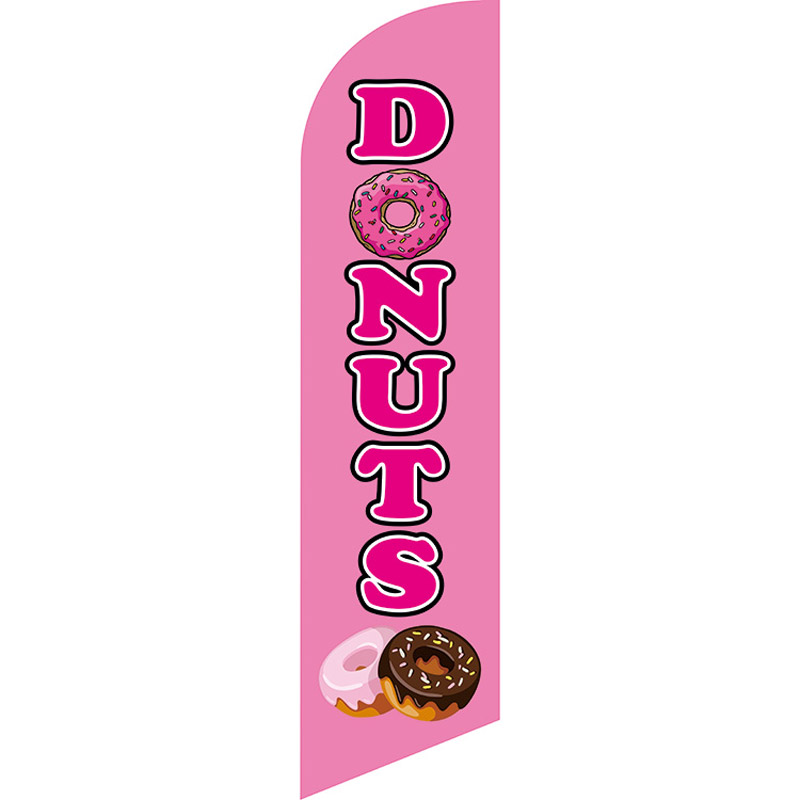 Single Sided Donuts Feather Flag Promotional Advertising Beach Swooper Banner Base and Pole not Included
Single Sided Donuts Feather Flag Promotional Advertising Beach Swooper Banner Base and Pole not Included