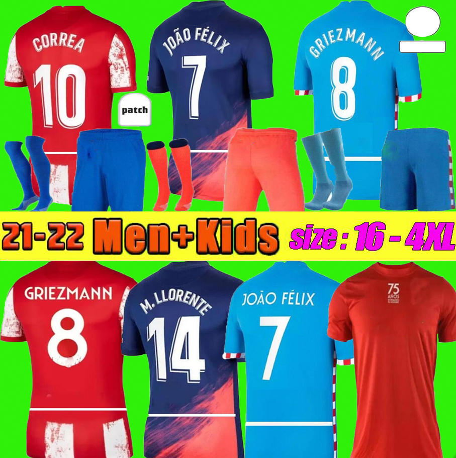 fans+player 21 22 75 Th Atletico Soccer Jerseys SUAREZ GRIEZMANN MADRIDS JOÃO FÃLIX 2021 2022 M. Llorente CORREA KOKE LEMAR CARRASCO men+kid, Black;yellow
fans+player 21 22 75 Th Atletico Soccer Jerseys SUAREZ GRIEZMANN MADRIDS JOÃO FÃLIX 2021 2022 M. Llorente CORREA KOKE LEMAR CARRASCO men+kid, Black;yellow