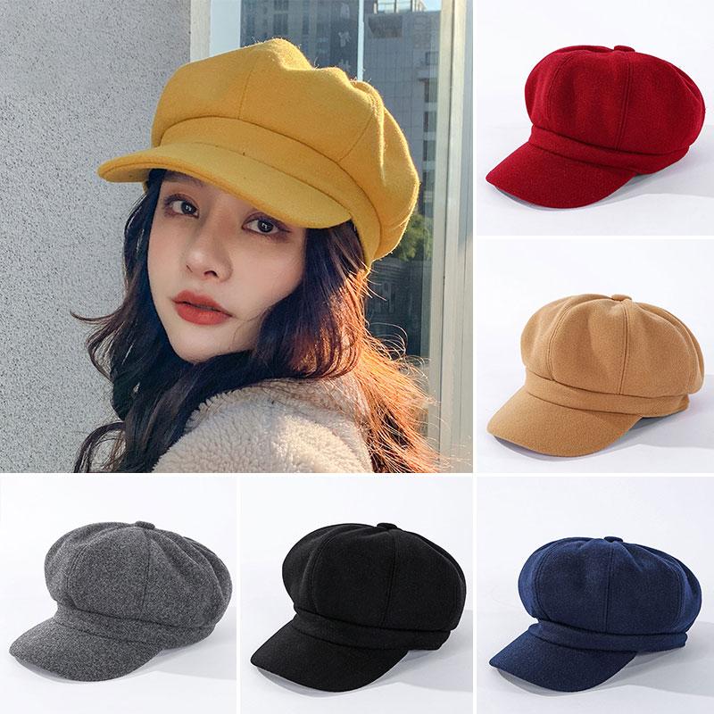 Berets Fashion Winter Warm Woolen Octagonal Hats For Women Classic Solid Windproof Beret Retro Painter Caps Thicken Sboy CapsBerets, Beige
Berets Fashion Winter Warm Woolen Octagonal Hats For Women Classic Solid Windproof Beret Retro Painter Caps Thicken Sboy CapsBerets, Beige