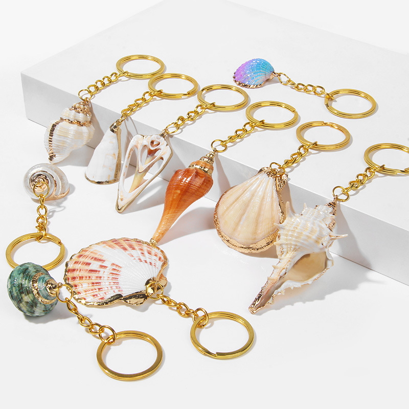 Bohemia Shell Keychain For Women Handbag Hangle Car Key Holder Conch KeyRing Jewelry Accessories Beach Souvenir Gift