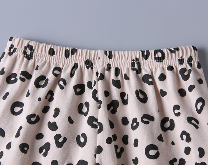 Spring Autumn Baby Boys Pajamas Set 18M-8yrs Children Kids Print Leopard Sleepwear Lounge Wear Cotton Girls Evening Dress 220326