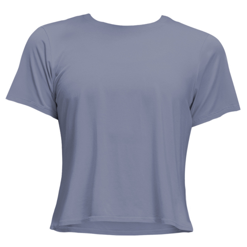 Yoga round neck short sleeved solid color nude sports shaping waist tight fitness loose jogging sportswear womens high-quality T-shirt