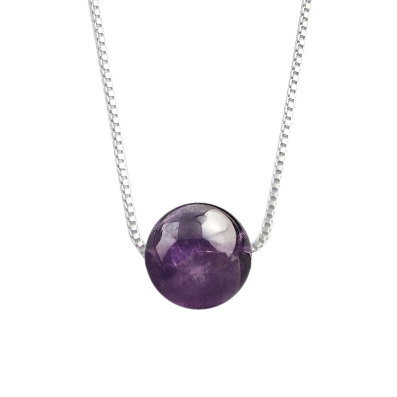 Natural Stone Pendant necklaces10mm Strawberry Quartz Tiger Eye Amethysts Energy Healing Necklaces Women Jewelry