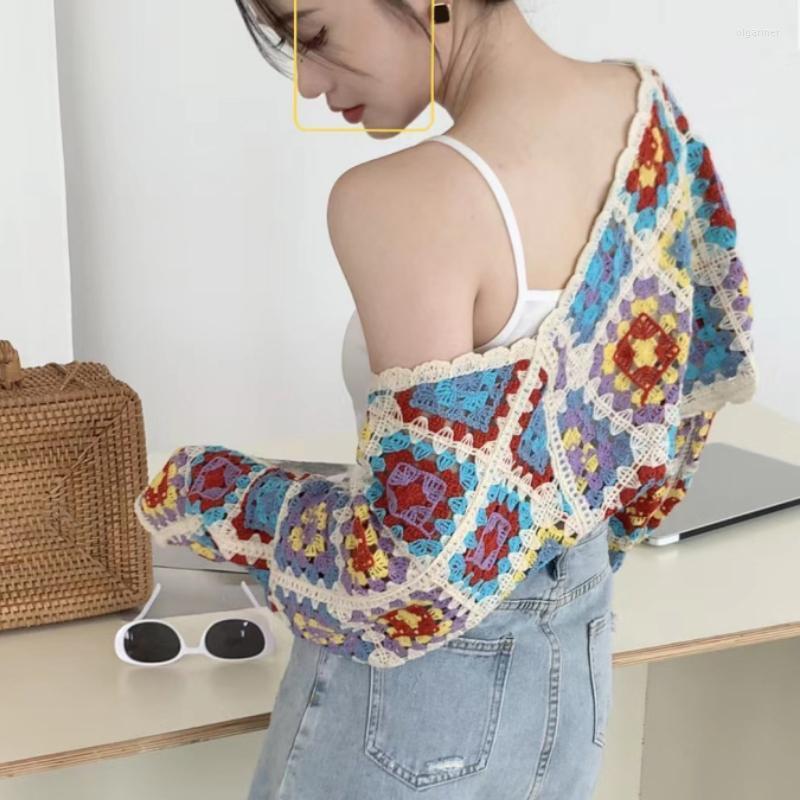 Women's Knits & Tees Summer 2022 Contrast Color Stitching Hollow Casual Long-sleeved Knitted Cardigan Women White Camisole Two-piece SuitWom
Women's Knits & Tees Summer 2022 Contrast Color Stitching Hollow Casual Long-sleeved Knitted Cardigan Women White Camisole Two-piece SuitWom