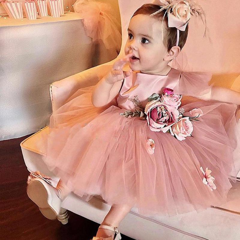 Girl's Dresses Yipeisha Baby Girl Party Short Sleeves Tulle Flowers Ball Gown Toddler Flower Dress First Communion, Red;yellow