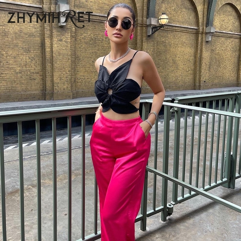 ZHYMIHRET Y2K Flower Shape Lace Up Camis Women Hollow Out Summer Crop Top Sweet Backless Tank Female Clothes 220316