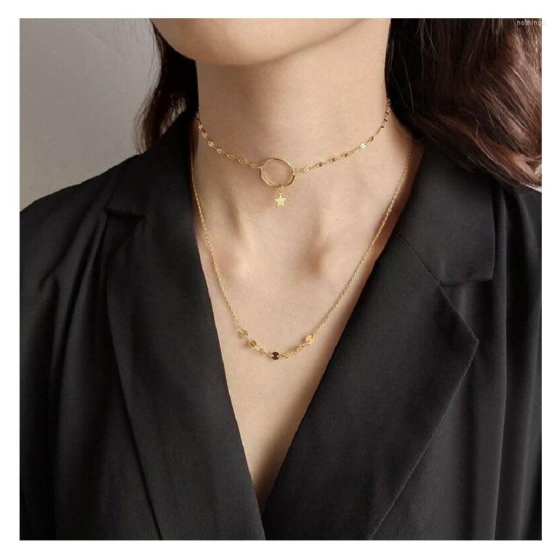 Chokers Metal Star Pendant Choker Necklace Double Layer Statement Gold Color For Women Collar Party Jewelry Gifts DropChokers
Chokers Metal Star Pendant Choker Necklace Double Layer Statement Gold Color For Women Collar Party Jewelry Gifts DropChokers