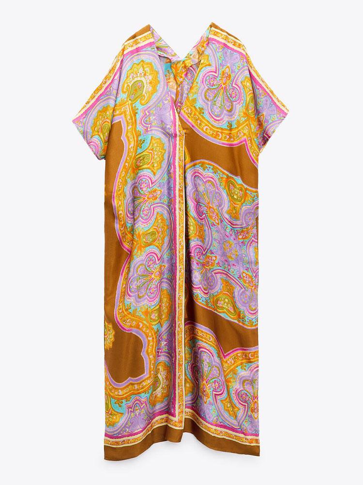 Casual Dresses Zach AiIsa's Women's Fashion Temperament Holiday Style V-neck Short-sleeved Retro Print Texture Loose DressCasual, Multi
Casual Dresses Zach AiIsa's Women's Fashion Temperament Holiday Style V-neck Short-sleeved Retro Print Texture Loose DressCasual, Multi