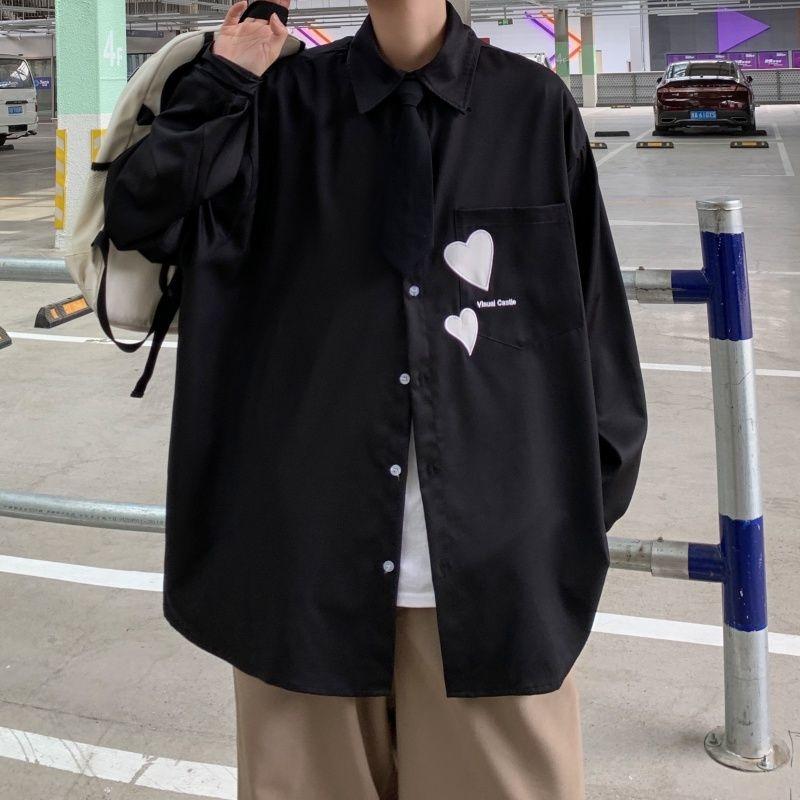 Men's Casual Shirts Men's White Long Sleeve Embroidery Student College Style Uniform Camisa Masculina Streetwear Plus Size -2XLMen's, Black
Men's Casual Shirts Men's White Long Sleeve Embroidery Student College Style Uniform Camisa Masculina Streetwear Plus Size -2XLMen's, Black