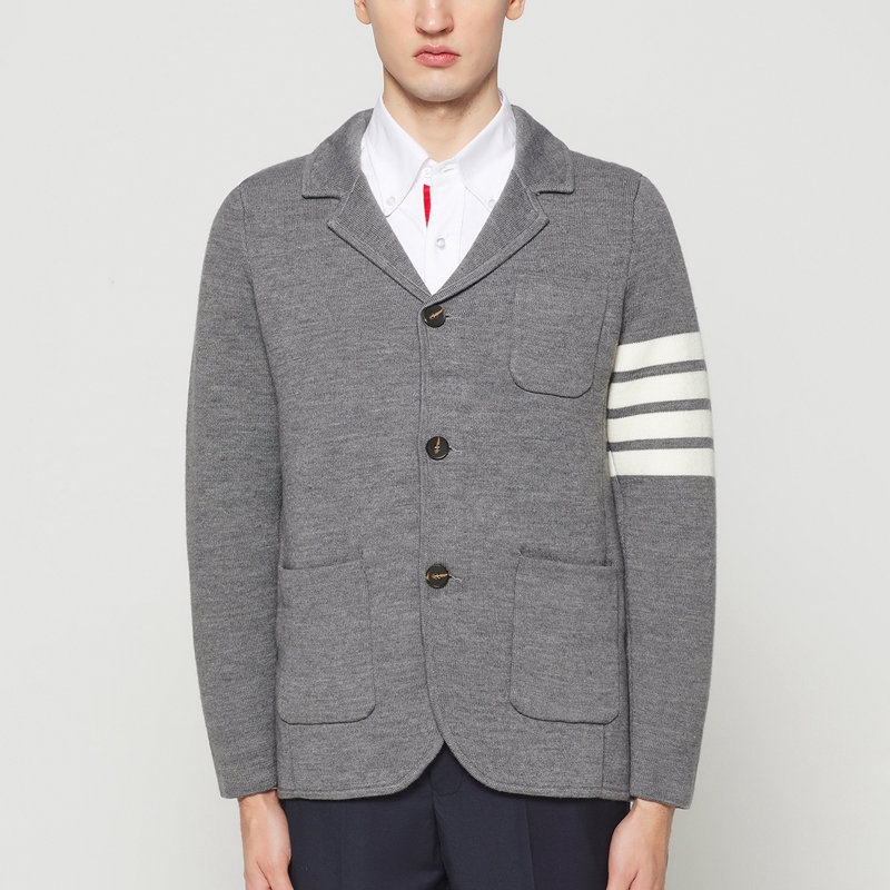 TB Suit Autunm Winter Men's Jacket Fashion Brand Blazers Classic 4-Bar Single Breasted Knit Coat Business Formal Offical Suit Jackets, Gray
TB Suit Autunm Winter Men's Jacket Fashion Brand Blazers Classic 4-Bar Single Breasted Knit Coat Business Formal Offical Suit Jackets, Gray