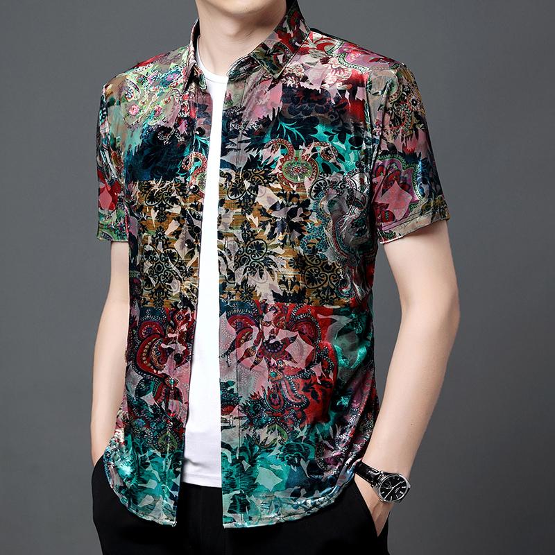 Men' Casual Shirts Men' Sexy Transparent Velour 2022 Summer Flowers Silk Velvet Tops Male Short Sleeve Floral Clothing Dress ShirtsMen, Multi
Men' Casual Shirts Men' Sexy Transparent Velour 2022 Summer Flowers Silk Velvet Tops Male Short Sleeve Floral Clothing Dress ShirtsMen, Multi