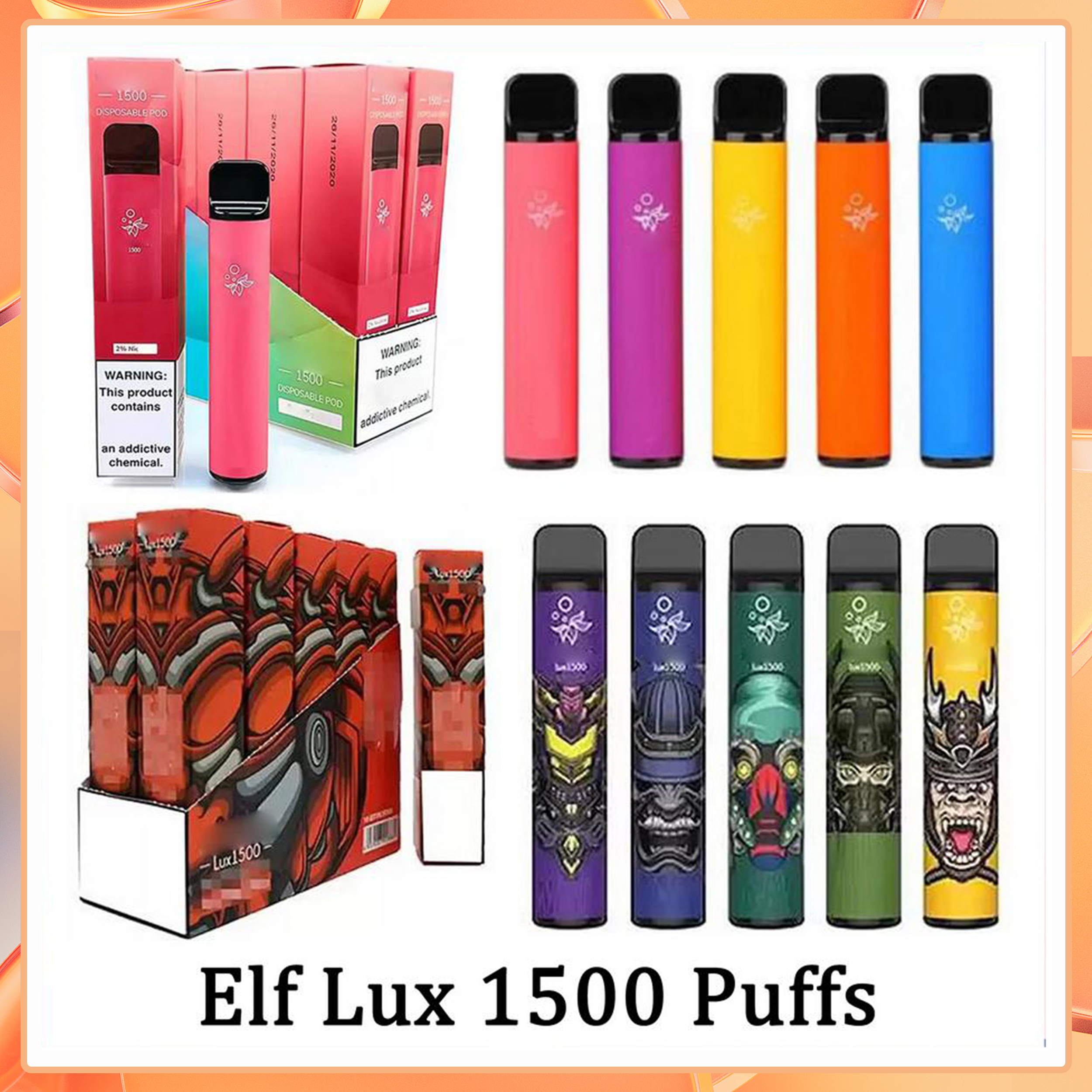 ELF Bar Lux 1500 Puffs E Cigarette Disposable Pod Device 1500Puffs 850mAh Battey 4.8ml Pods Cartridge Vapes Kit disposables 16 Colors Vs Bc Bang 6000 Elux Leegend
ELF Bar Lux 1500 Puffs E Cigarette Disposable Pod Device 1500Puffs 850mAh Battey 4.8ml Pods Cartridge Vapes Kit disposables 16 Colors Vs Bc Bang 6000 Elux Leegend
