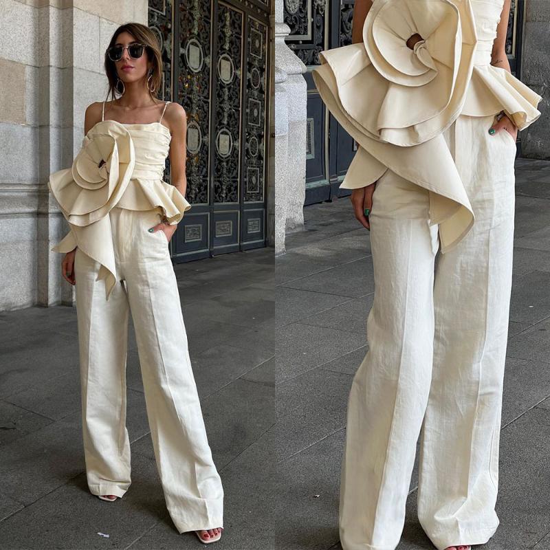Women's Two Piece Pants Spaghetti Straps 2 Pieces Modern Women Suit Linen Blend Top Sexy Mother Of The Bride Work Wear Fashion Prom Tailored, Black
Women's Two Piece Pants Spaghetti Straps 2 Pieces Modern Women Suit Linen Blend Top Sexy Mother Of The Bride Work Wear Fashion Prom Tailored, Black