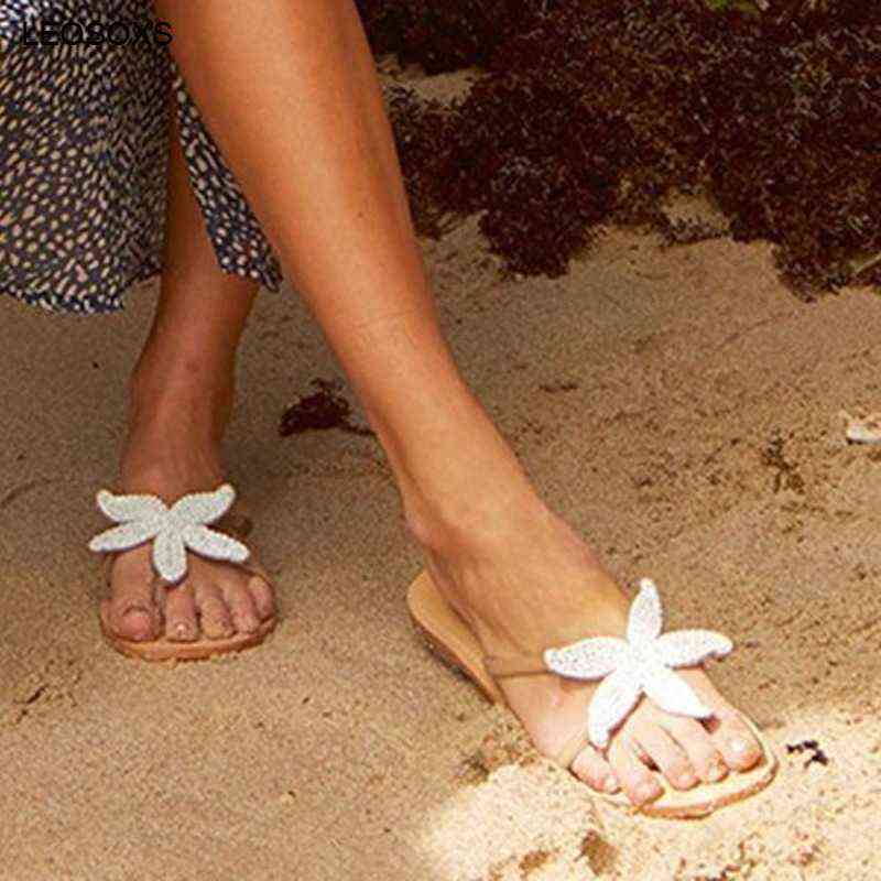 Women's Flat Flip Flops Sandals Summer Clip Toe Starfish Shoes Flat Bottom Casual Fashion Solid Color Beach Female Shoes G220518
