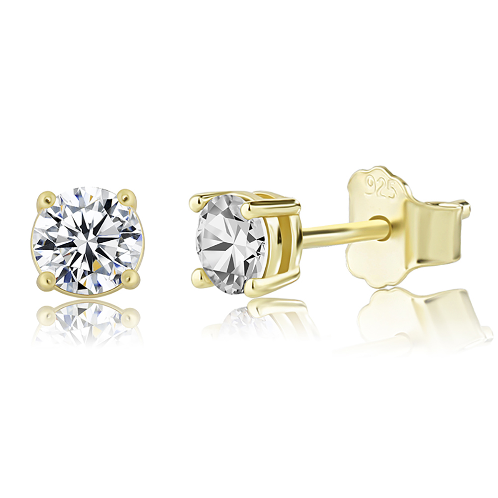 3/4/5/6.5/8mm Bling Round Moissanite Stud Earrings 100% 925 Sterling Silver Earring Studs 18K Gold Plated Find Quality Iced Out Diamond Hip Hop Jewelr