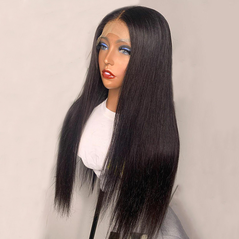 26 28 Inch Long Straight Lace Front Human Hair Wig 13x4 Synthetic Lace Closure Frontal Wigs For Black Women