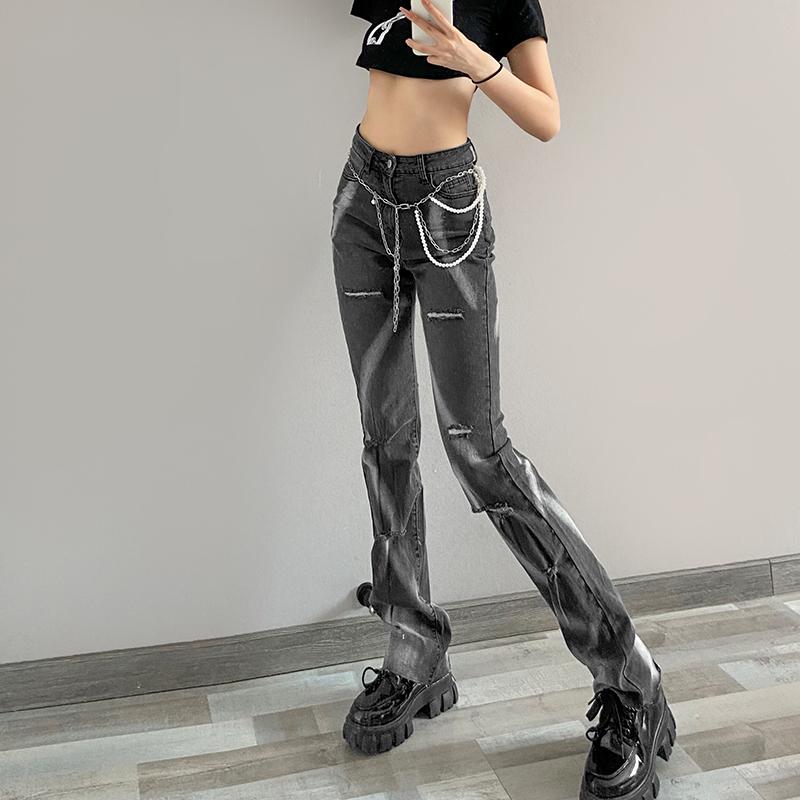 Women' Jeans Y2k Girls Retro Holes Design High Waist Vintage Slim Straight Slack Casual Pants Female Grey, Gray
Women' Jeans Y2k Girls Retro Holes Design High Waist Vintage Slim Straight Slack Casual Pants Female Grey, Gray
