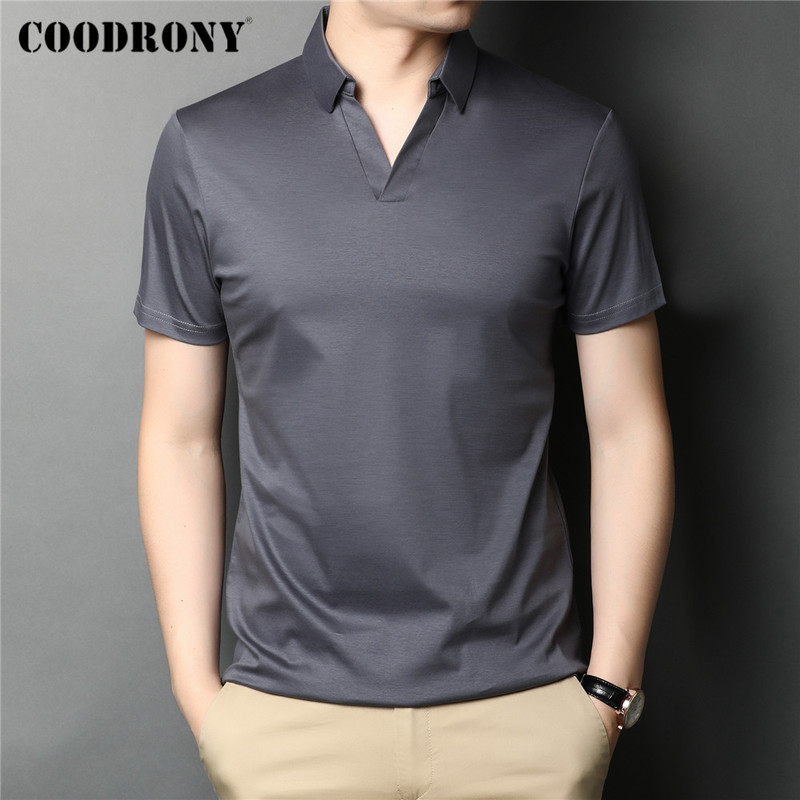 COODRONY High Quality Summer Cool Color Casual Short Sleeve 100% Pure Cotton PoloShirt Men Slim Fit Clothing C5198S 220618