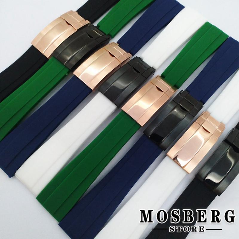 Watch Bands Strap 20mm High Quality Black White Green Blue Color Rubber Stainless Steel Buckle Watches Accessories Parts
Watch Bands Strap 20mm High Quality Black White Green Blue Color Rubber Stainless Steel Buckle Watches Accessories Parts