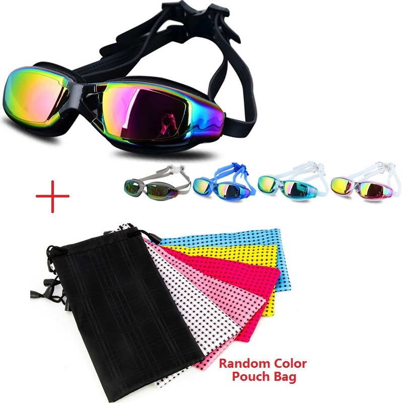 Waterproof UV Anti Fog Swimming Goggles Swim Glasses Professional Swiming Pool Diving Water Eyewear Adult Electroplating HD Lens 220401