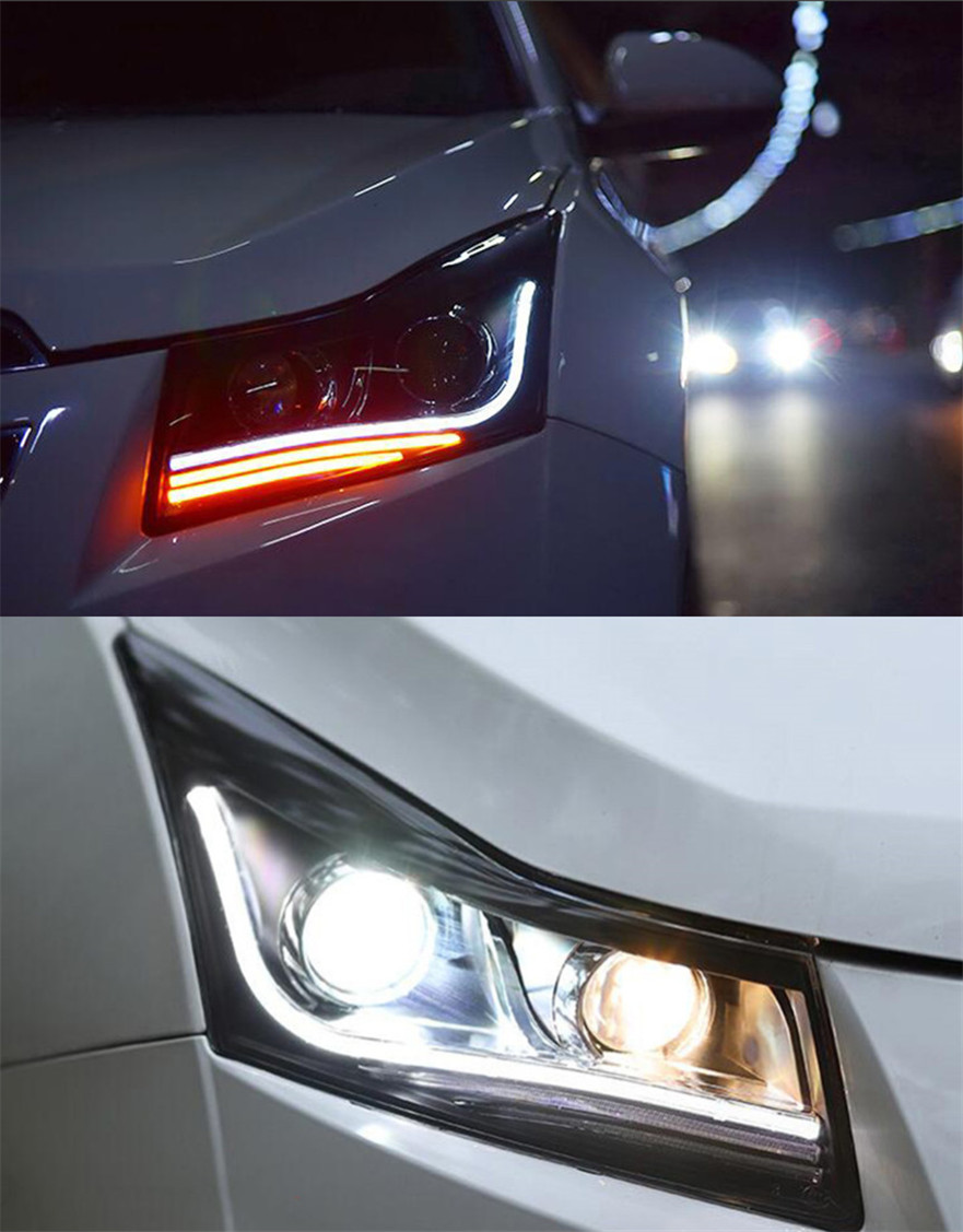 LED Head Light Parts For Cruze 20 08-20 15 Front Headlights Replacement DRL Daytime light Projector Facelift