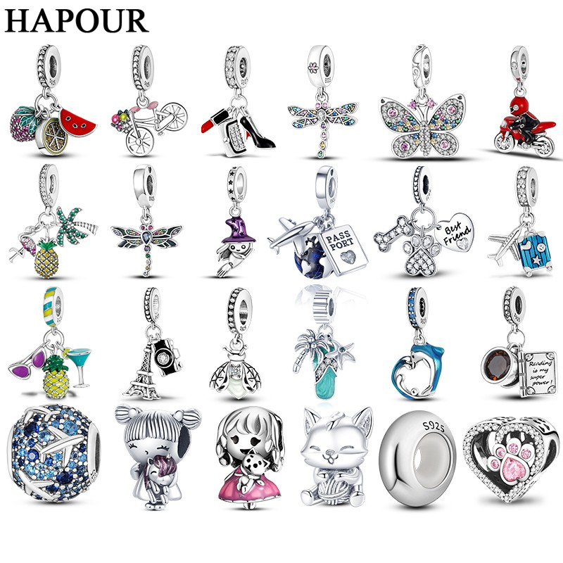 925 Sterling Silver Dangle Charm HAPOUR Silver Plating Travel Beads Bead Fit Pandora Charms Bracelet DIY Jewelry Accessories
925 Sterling Silver Dangle Charm HAPOUR Silver Plating Travel Beads Bead Fit Pandora Charms Bracelet DIY Jewelry Accessories