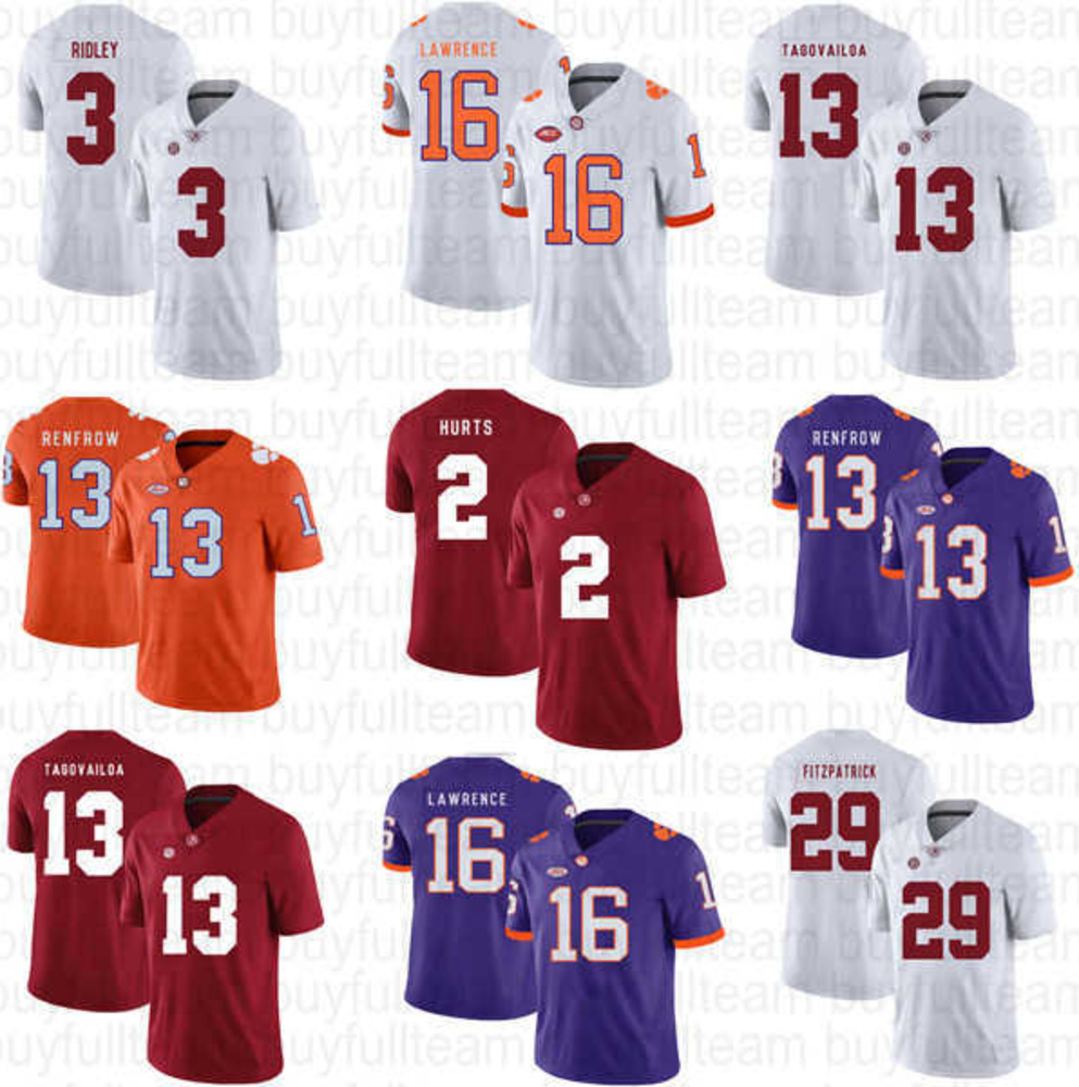 Jalen Hurts Ridley Tua Tagovailoa Minkah Fitzpatrick Alabama Crimson Tide NCAA Trevor Lawrence Hunter Renfrow Clemson Tigers Football Jersey
Jalen Hurts Ridley Tua Tagovailoa Minkah Fitzpatrick Alabama Crimson Tide NCAA Trevor Lawrence Hunter Renfrow Clemson Tigers Football Jersey