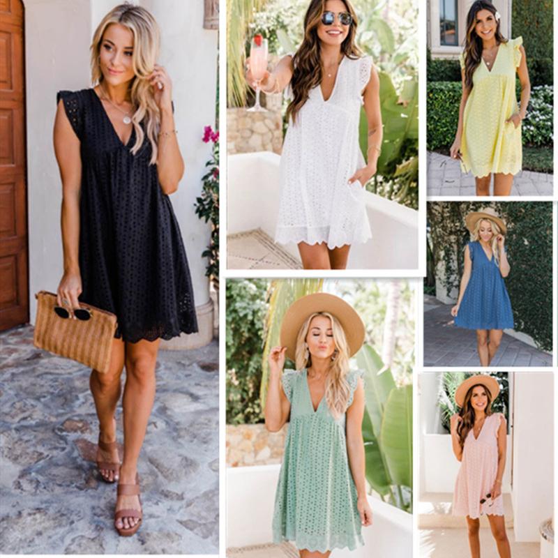 Women' Swimwear Women Dresses Summer 2022 Sexy V Neck Lace Jacquard Cutout Dress Ruffle Short Sleeve Mini Wrap Sundress ElegantWomen, 10
Women' Swimwear Women Dresses Summer 2022 Sexy V Neck Lace Jacquard Cutout Dress Ruffle Short Sleeve Mini Wrap Sundress ElegantWomen, 10