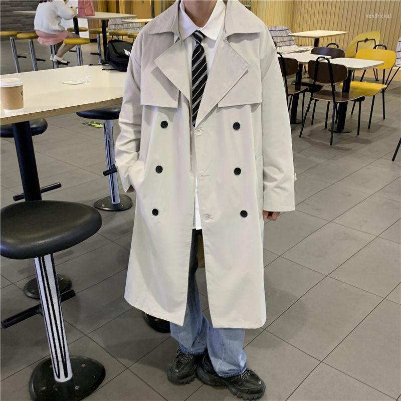 Men's Trench Coats Grey Khaki Black Coat Men Fashion Casual Double Breasted Long Korean Loose Windbreaker Jacket Mens Overcoat Kend22
Men's Trench Coats Grey Khaki Black Coat Men Fashion Casual Double Breasted Long Korean Loose Windbreaker Jacket Mens Overcoat Kend22