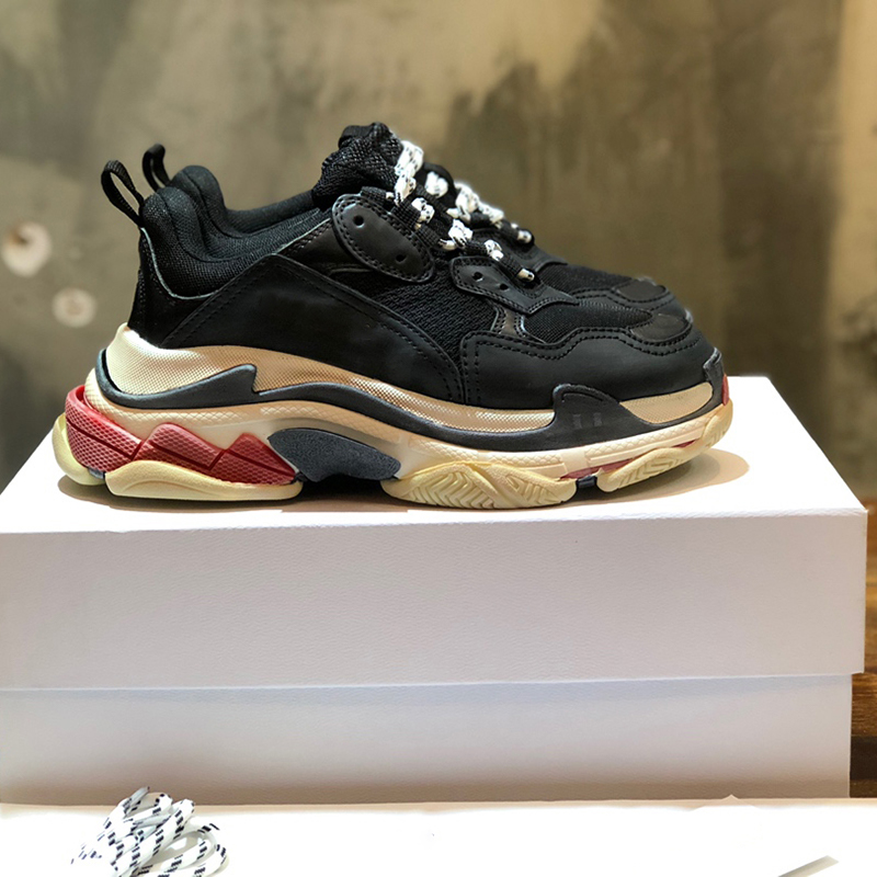 Luxury men women Casual Shoes 2022 Top triple-s 17FW paris light blue pastels black grey white pink orange multi-color mens Grandpa Trainer chaussures With Dust bags