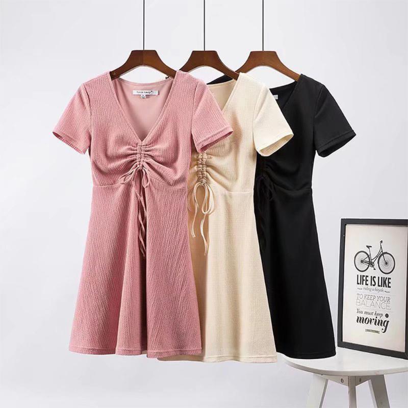 Party Dresses Spring Women' Fashion Smocked Texture Dress Slim V-neck Short-sleeved Bow Trim High Waist Mini Skirt Chic WomenParty, Beige
Party Dresses Spring Women' Fashion Smocked Texture Dress Slim V-neck Short-sleeved Bow Trim High Waist Mini Skirt Chic WomenParty, Beige